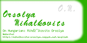 orsolya mihalkovits business card